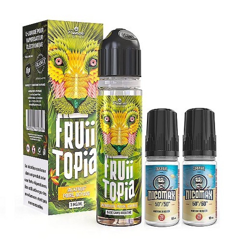 Pack 40ml + 2 Nicomax Jackfruit Poire Goyave Fruiitopia Le French Liquide - 6mg