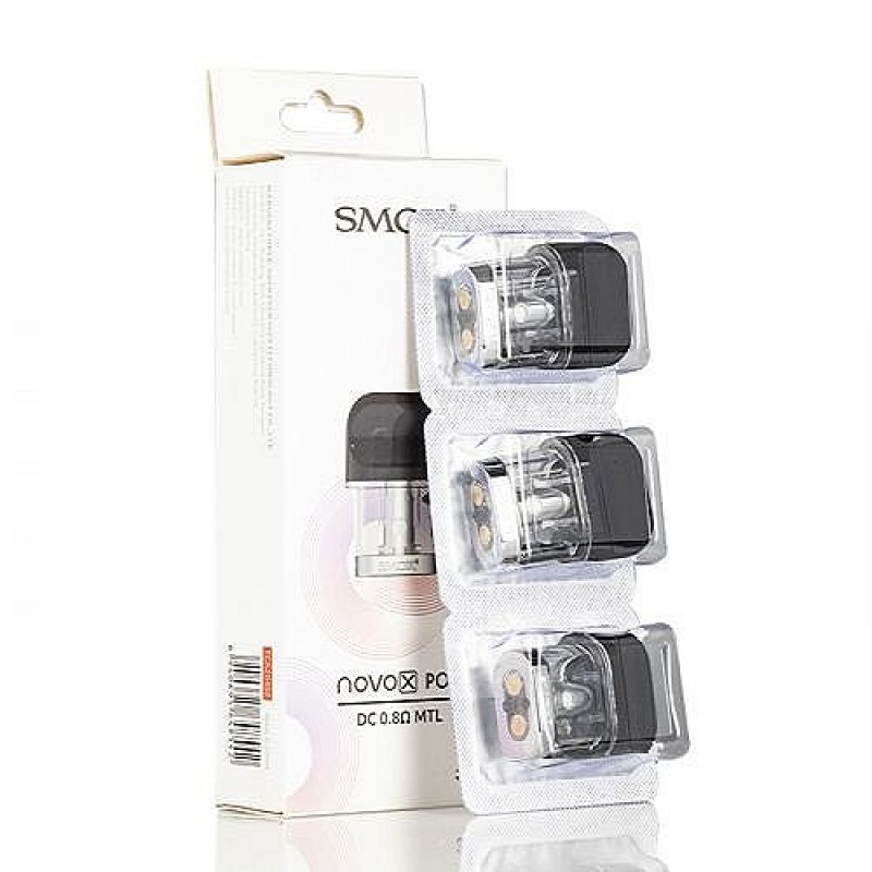 Pack de 3 Pods 2ml + résistances 0.8ohm Novo X Smok